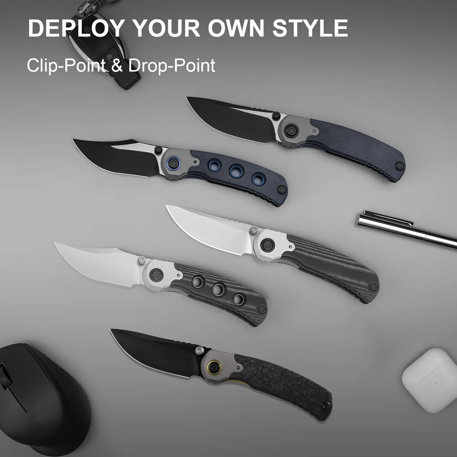 PIONEER | M390 | Titanium & Marble Carbon Fiber | KizerB™ FK03A1 - Image 11