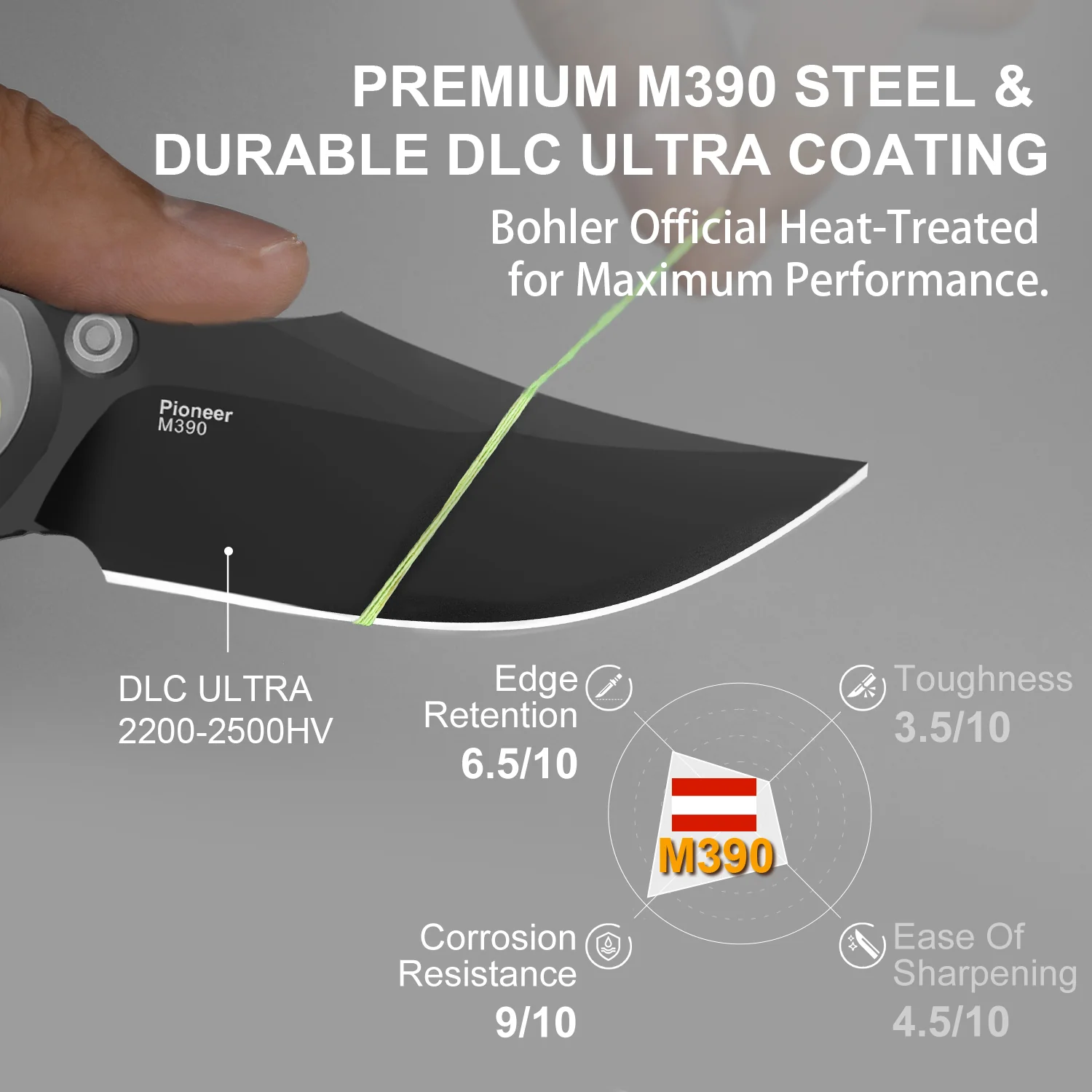 PIONEER | M390 | Titanium & Marble Carbon Fiber | KizerB™ FK03A1 - Image 14
