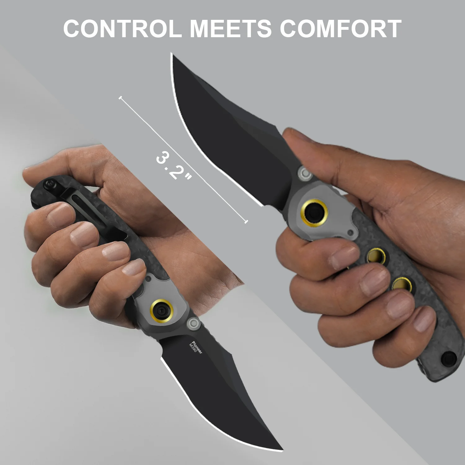 PIONEER | M390 | Titanium & Marble Carbon Fiber | KizerB™ FK03A1 - Image 18