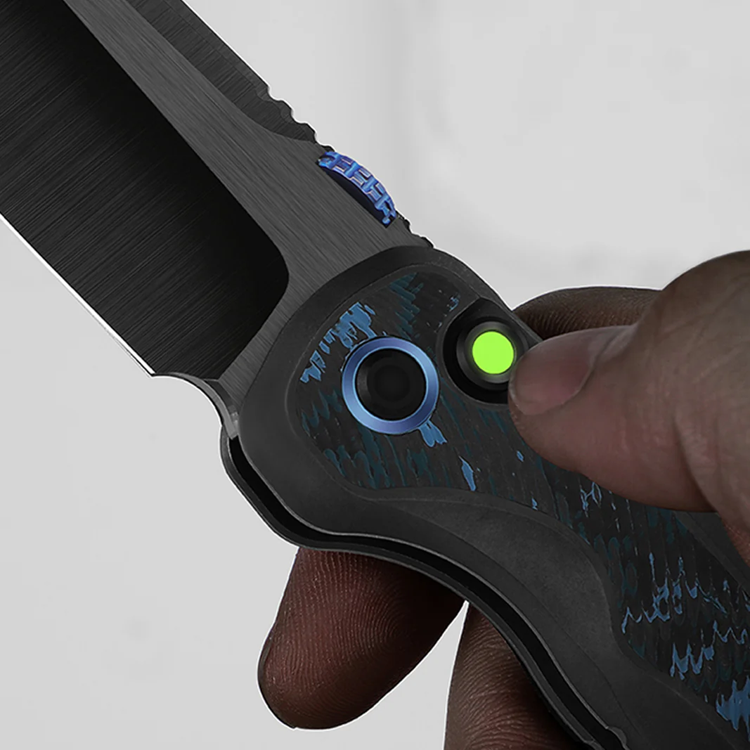 Mithril | KineticFit™ Button Lock | M390 + DLC Ultra + Hand-Brushed | Titanium (DLC Ultra) & Fat Carbon | Exquisite Light | KizerX® FK08A2 - Image 15